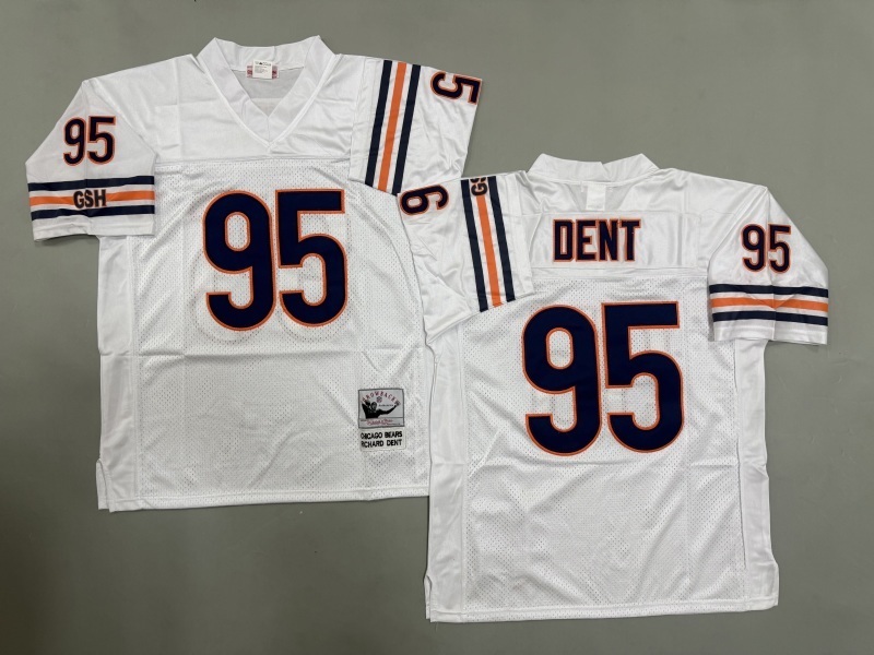 Men 2025 Nike Chicago Bears #95 Dent white Throwback Limited NFL Jersey style 001->chicago bears->NFL Jersey